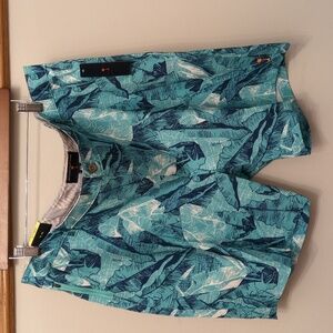 Men's 42 Hybrid Amphibian Shorts Margaritaville Tropical Leaf Quick Dry UPF +30